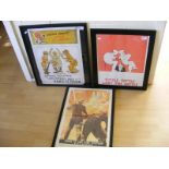 Three framed and glazed retro posters, entitled "Tittle Tattle lost the battle",