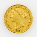 Australien/GOLD - 1 Sovereign 1870, Victoria, ca. 7,3 g fein, ss, Rf.