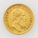 Württemberg/GOLD - 5 Mark 1877 F (Stuttgart), Karl, J. 291, vz