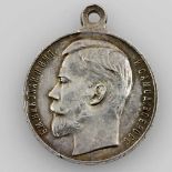 Russland - Nikolaus II., 1894-1917. Tragbare Silber-Verdienstmedaille o. J. Fleißprämie für