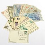 Konvolut: Historische Postkarten/Ganzsachen und Banknoten, zumeist 1930-er und 1940-er Jahre, 1