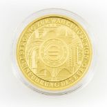 BRD/GOLD - 100 Euro 2002 F, Währungsunion, 1/2 Unze fein, mit Etui und Zertifikat, verkapselt,