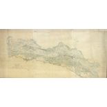 Rhein-Aufnahme vom Sommer 1818, großformatige Landkarte, badische Rheingränz-Berichtigung, hinter