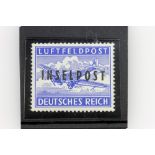 Dt. Reich, Feldpost/ Inselpost - Insel Rhodos, Luftpostinselmarke gezähnt, ungebraucht mit kleinen