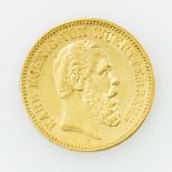 Württemberg/GOLD - 20 Mark 1872 F, König Karl, ca. 7,1 g fein, ss