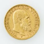 Württemberg/GOLD - 10 Mark 1898 F, König Wilhelm II., ca. 3,5 g fein, ss