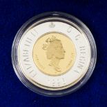 Kanada/BIMETALL Gold und Silber - 2 Dollars 1996 Polarbär, ca. 11,4 g rau, Feingehalt Gold ca. 5,7