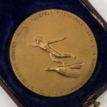 Mattierte Bronzemedaille Anfang 20. Jh. - Hermann Köhl, erster Atlantikwestflug auf Junkers Bremen