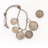 Münzen - Konvolut , Preussen 3 Mark 1903, 1/4 Taler Teilstück 1750, Siegestaler 1871, 2 Mark 1901,