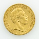 Deutsches Reich/Gold - 1 x 20 Mark, Wilhelm II., 1889/A, Nachprägung, ca. 7,8 Gramm Gold Fein, in .