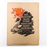 Blatt 'Wochenspruch der NSDAP', Albert Leo Schlageter, Altersspuren, fleckig, leichte Knicke