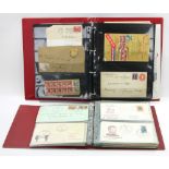 USA - Album mit ca. 96 Briefen 1900-1940, dazu Hefte 1975 und 1983 Mint Set Commemorative Stamps.