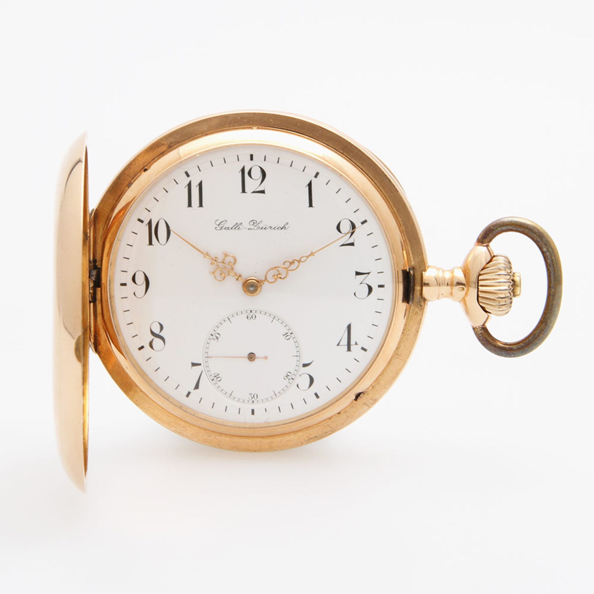 IWC Taschenuhr, Savonette, SCHWEIZ um 1905, Gehäuse GG 18K (auch Staubdeckel), auf Sprungdeckel