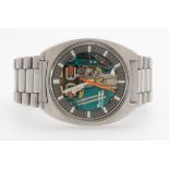 BULOVA Herrenuhr "Accutron Space View", 1960/70er Jahre. Edelstahl. Nr. 200845/N1. Stimmgabelwerk,