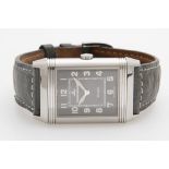 JAEGER LE COULTRE Herrenuhr "Reverso Shadow". Edelstahl. Ref. 271.8.61. Handaufzugwerk. Lederband m.