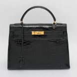 HERMÈS exquisite Ikonen-Handtasche "KELLY BAG 32 ALLIGATOR", Koll. 1997. TOP ERHALT!! Akt. NP.