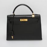 HERMÈS edle Stil-Ikonen Handtasche "KELLY BAG 32", Koll. vor 1945!, da kein Data-Code. Akt. NP.