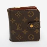 LOUIS VUITTON zeitloses Portemonnaie "COMPACT ZIPPY", letzter Listenpreis ca. 350,-. Monogram