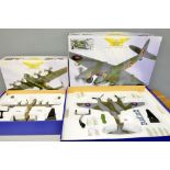 Corgi Aviation Archive DH Mosquito AA34601, 1:32 scale and an Avro Lancaster AA32607, 1:72 scale -