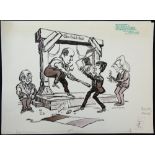 William Bill Hewison, original cartoon, The Irish play, RSC Warehouse, Punch 26 Nov 1980, Brian