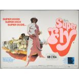 Superfly (1972) British Quad film poster, Blaxploitation starring Ron O'Neal, Columbia-Warner,