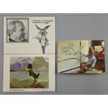 Chuck Jones, American Animator, three Greetings Cards, two hand signed & one with a handwritten note