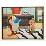 Nickelodeon, Ren & Stimpy hand painted cel, framed, 10 x 12 inches