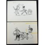 William Bill Hewison, 4 original cartoons. Provenance; Bill Hewison was a well-known cartoonist