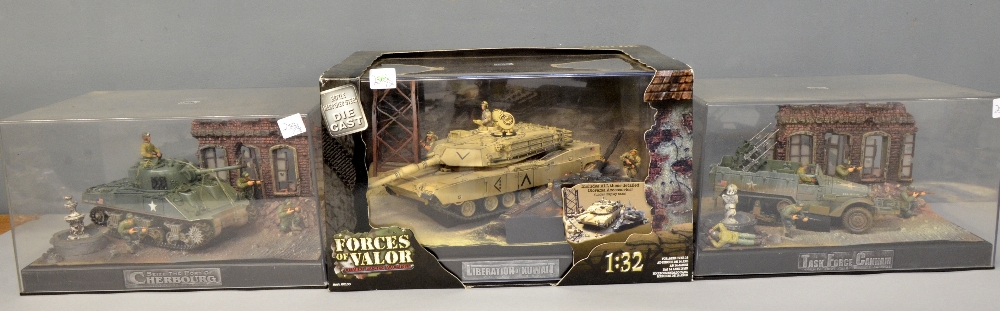 Forces of Valor German tanks in perspex display cases - Last Stand at Caen, Seize the Port of