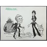 William Bill Hewison, original cartoon, Holiday Old Vic, Punch 28 Jan 1987, Malcolm McDowell, Mary