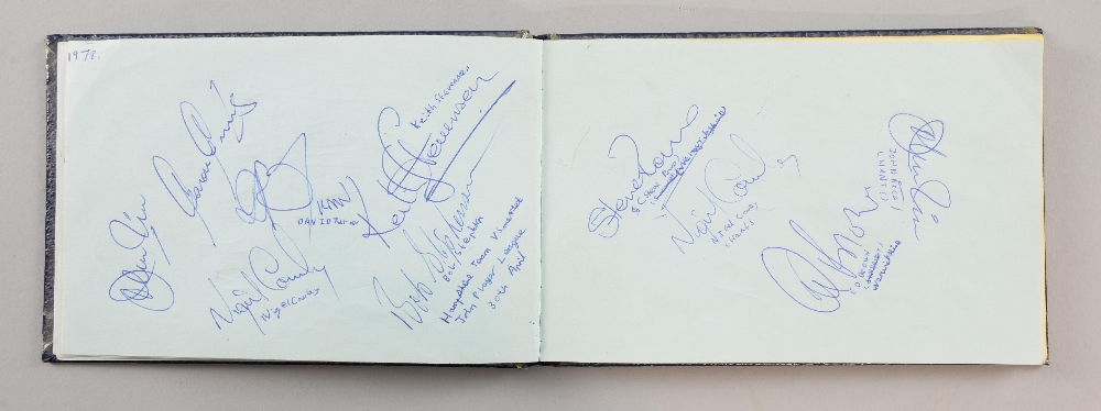 Cricket - 1970's autograph album of county and England cricketers, including Derbyshire, Sussex,