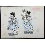 William Bill Hewison, original cartoon, Gene Kelly and Frank Sinatra, 10 x 10. Provenance; Bill