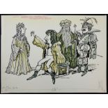 William Bill Hewison, original cartoon, Cymbeline, RSC at the Aldwych, Punch 8 Jan 1985, Susan