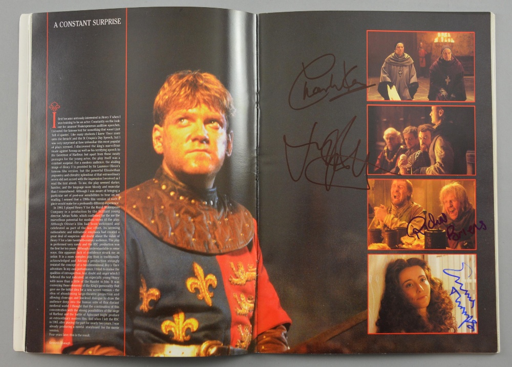 Revised Estimate - Henry V Royal World Charity Premiere brochure signed by 17 including Kenneth