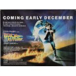 Back To The Future (1985) Advance British Quad film poster 'Coming Early December', starring Michael