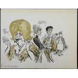 William Bill Hewison, original cartoon from one of his theatrical types series, these are theatre