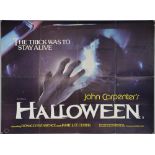 John Carpenter's Halloween (1978) British Quad film poster, Miracle Films, folded, 30 x 40 inches