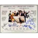 Four Weddings & Love Actually posters signed by Sophie Thompson, Philip Voss, David Haig, Richard