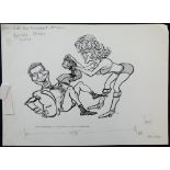 William Bill Hewison, original cartoon, Max Bygraves 1922-2012  in The girls at the switchboard, 9 X