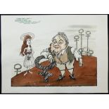 William Bill Hewison, original cartoon, School for wives, Lyttelton, Punch 11 Feb 1987, Julia