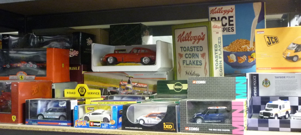 McLaren M16 racing car, a Jaguar coupe, 2 Hotwheels racing cars and a quantity of other cars, all - Image 2 of 2