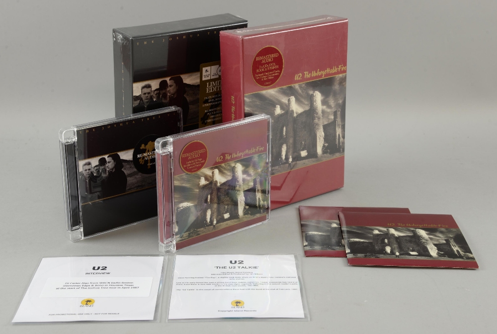 U2 The Joshua Tree & The Unforgettable Fire Remastered Box sets & album CD’s, 2 promo CD’s & 2