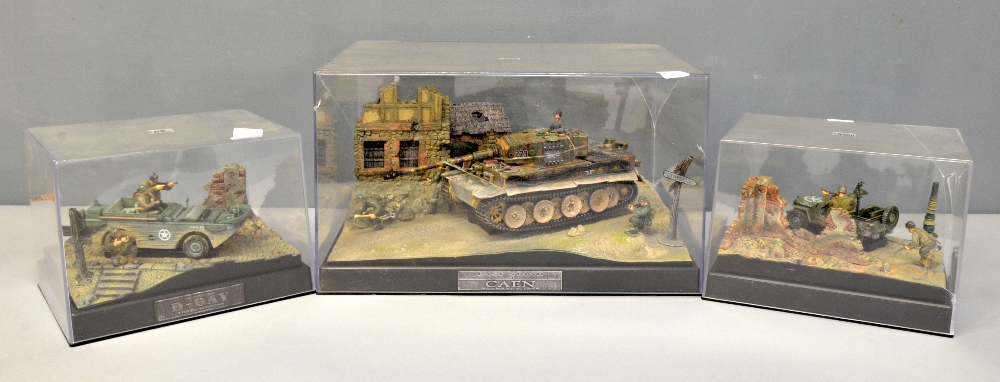 Forces of Valor German tanks in perspex display cases - Last Stand at Caen, Seize the Port of - Image 2 of 2