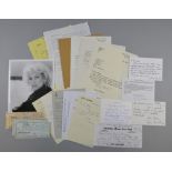 Collection of contracts, letters & cheques, signatures including Caroline Munro, Honor Blackman,
