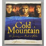 Revised Estimate - Cold Mountain press book signed by 12 including Anthony Mighella, Jude Law, Ray