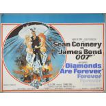 James Bond Diamonds Are Forever (1971) British Quad film poster, starring Sean Connery, directed