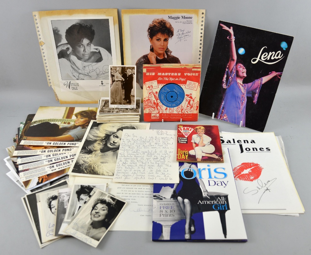 Vintage music memorabilia, Alma Cogan, Winifred Atwell Doris Day & others, signed items,