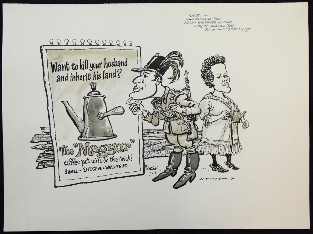 William Bill Hewison, original cartoon, Have, RSC, The Pit Barbican, Punch 9 Feb 1990, John Ramm,