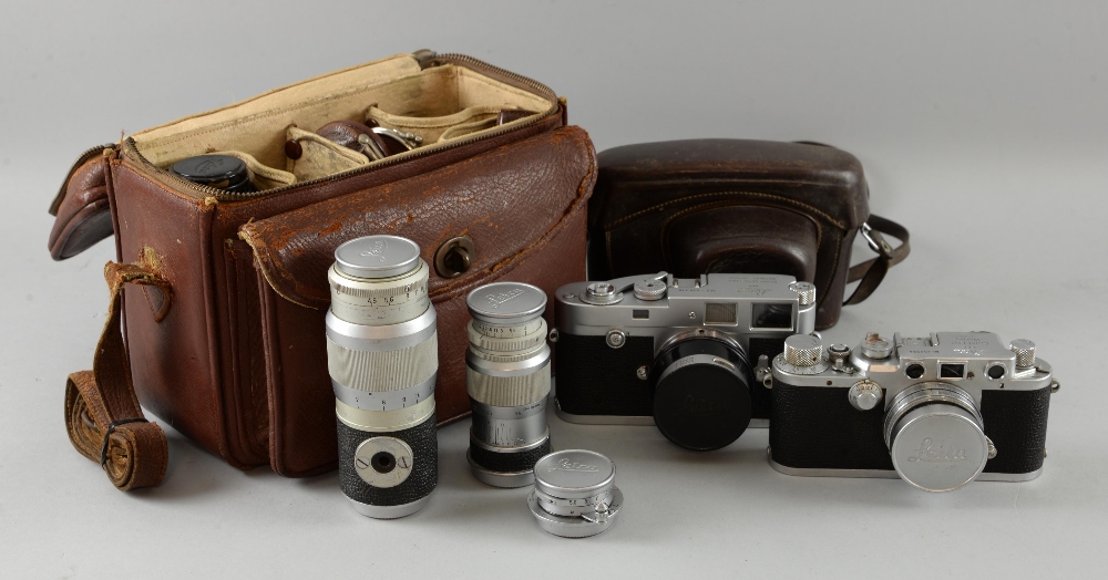 Leica Camera Collection including Leica camera body M2 946415, Leica camera body Nr 450984, Leica
