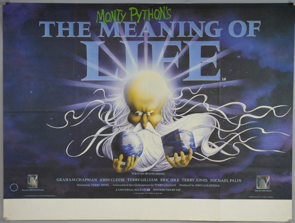 Monty Python's The Meaning of Life (1983) British Quad film poster, Universal, folded, 30 x 40
